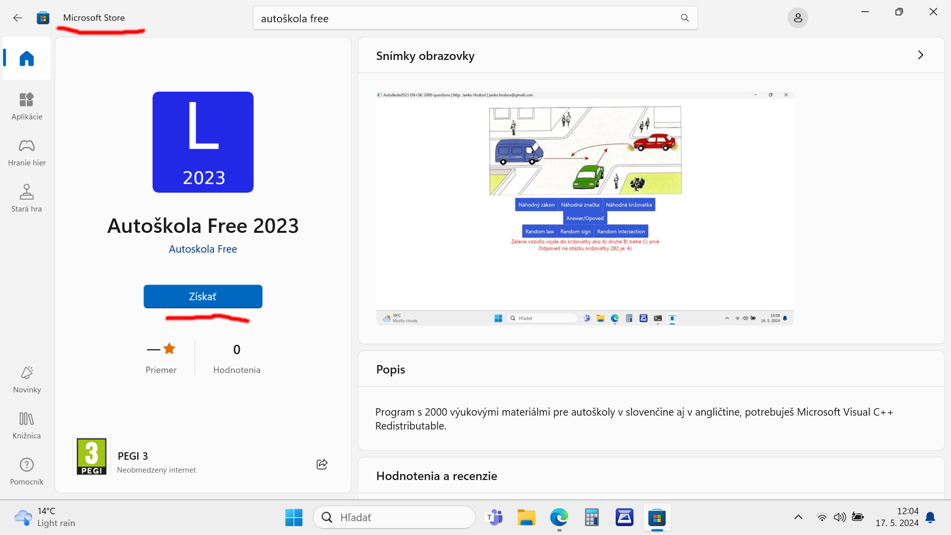 autoškola2023 windows11 zadarmo